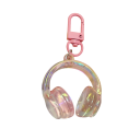 Pendente de chaves 4 cm Auriculares transparentes Mini decoração em plástico Pendente para mochila Bolsa Acessório musical estiloso 3