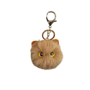 Pendente de chaves com gato de peluche Tamanho universal Anel de metal para chaves Chaveiro fofinho para mochila 7