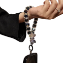 Pendente de telefone em cristal com borboleta Cadeia acrílica brilhante para telemóvel pulseira de pulso adorno para telefone chaves mala 3