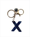 Pendente para chaves 4 cm Chaveiro de resina Iniciais azuis e olho protetor Adorno decorativo para mala mochila Presente para mulheres 24