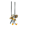 Pendente per auto Anatra carina a dondolo con occhiali Decorazione per interni Pendente per specchietto retrovisore Accessorio auto elegante 3