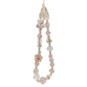 Pendentif en perles pour téléphone avec nœud et fleur Chaîne décorative pour téléphone Cordon pour mobile porte-clés décoration pour sac appareil photo 4