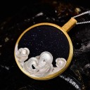 Pendentif rond pour femme D832 3