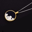 Pendentif rond pour femme D832 6