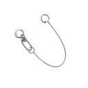 Pendiente de mujer con cadena para la oreja y el labio Dos anillos conectados por una delicada cadena Artículo ovalado decorativo Metal de bisutería 1