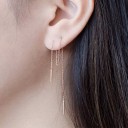 Pendiente de mujer con delicado collar suspendido Adorno de oreja con pequeños detalles Joyería minimalista ligera de metal de bisutería 2