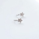 Pendiente de mujer con estrella Aro abierto en forma de C con bola Piedras de circonio Metal de bisutería Joya pequeña brillante para la oreja 5