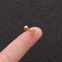 Pendiente de piercing para mujer en el cartílago de la oreja Varilla recta con bola Pequeña joya con circonitas brillantes Metal de bisutería 7