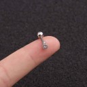 Pendiente de piercing para mujer en el cartílago de la oreja Varilla recta con bola Pequeña joya con circonitas brillantes Metal de bisutería 16