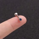 Pendiente de piercing para mujer en el cartílago de la oreja Varilla recta con bola Pequeña joya con circonitas brillantes Metal de bisutería 19
