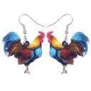 Pendientes colgantes de aves de corral para mujer 6