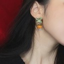 Pendientes colgantes de color naranja para mujer 3