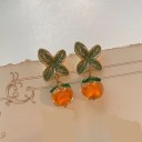 Pendientes colgantes de color naranja para mujer 6