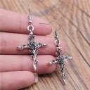 Pendientes colgantes de cruz para mujer G467 18