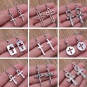 Pendientes colgantes de cruz para mujer G467 1