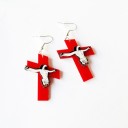Pendientes colgantes de cruz para mujer 1