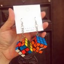 Pendientes colgantes de cubo para mujer G139 5