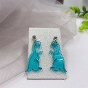 Pendientes colgantes de dinosaurio para mujer 2