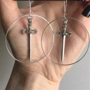 Pendientes colgantes de espada para mujer G596 12