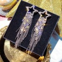 Pendientes colgantes de estrella para mujer con circonitas 5