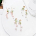 Pendientes colgantes de flores para mujer C1106 4