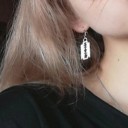 Pendientes colgantes de hoja de afeitar para mujer 6