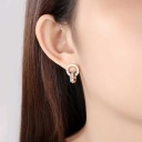 Pendientes colgantes de mujer círculos unidos H723 1