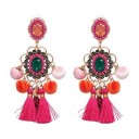 Pendientes colgantes de mujer con borla G1411 17