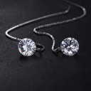 Pendientes colgantes de mujer con circonitas 3