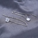 Pendientes colgantes de mujer con circonitas 4