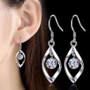Pendientes colgantes de mujer con circonitas 2