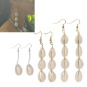 Pendientes colgantes de mujer con conchas 3