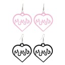 Pendientes colgantes de mujer con corazón y fuego, 2 pares 1