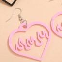 Pendientes colgantes de mujer con corazón y fuego, 2 pares 3