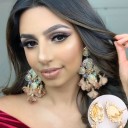 Pendientes colgantes de mujer con cristal G1239 3