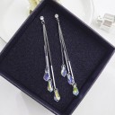 Pendientes colgantes de mujer con cristales G1365 6