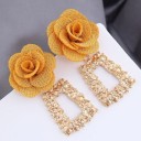 Pendientes colgantes de mujer con flores 6