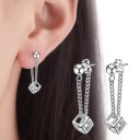 Pendientes colgantes de mujer con forma de cubo 2
