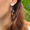 Pendientes colgantes de mujer con forma de nube y gota 3