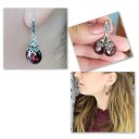 Pendientes colgantes de mujer con granates 4