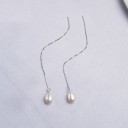 Pendientes colgantes de mujer con perla 5