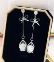 Pendientes colgantes de mujer con perla C1099 4