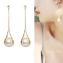 Pendientes colgantes de mujer con perla G140 4