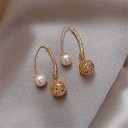 Pendientes colgantes de mujer con perla G236 4