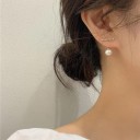 Pendientes colgantes de mujer con perla G293 2