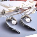 Pendientes colgantes de mujer con perla G466 7