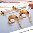 Pendientes colgantes de mujer con perla G466 3