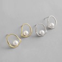 Pendientes colgantes de mujer con perla G611 3