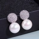 Pendientes colgantes de mujer con perla G739 2