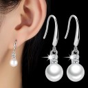 Pendientes colgantes de mujer con perla R110 1